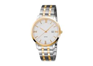 China Three Hand Gold Tone Mens Stainless Steel Watches Durable With Changeable Strap wholesale