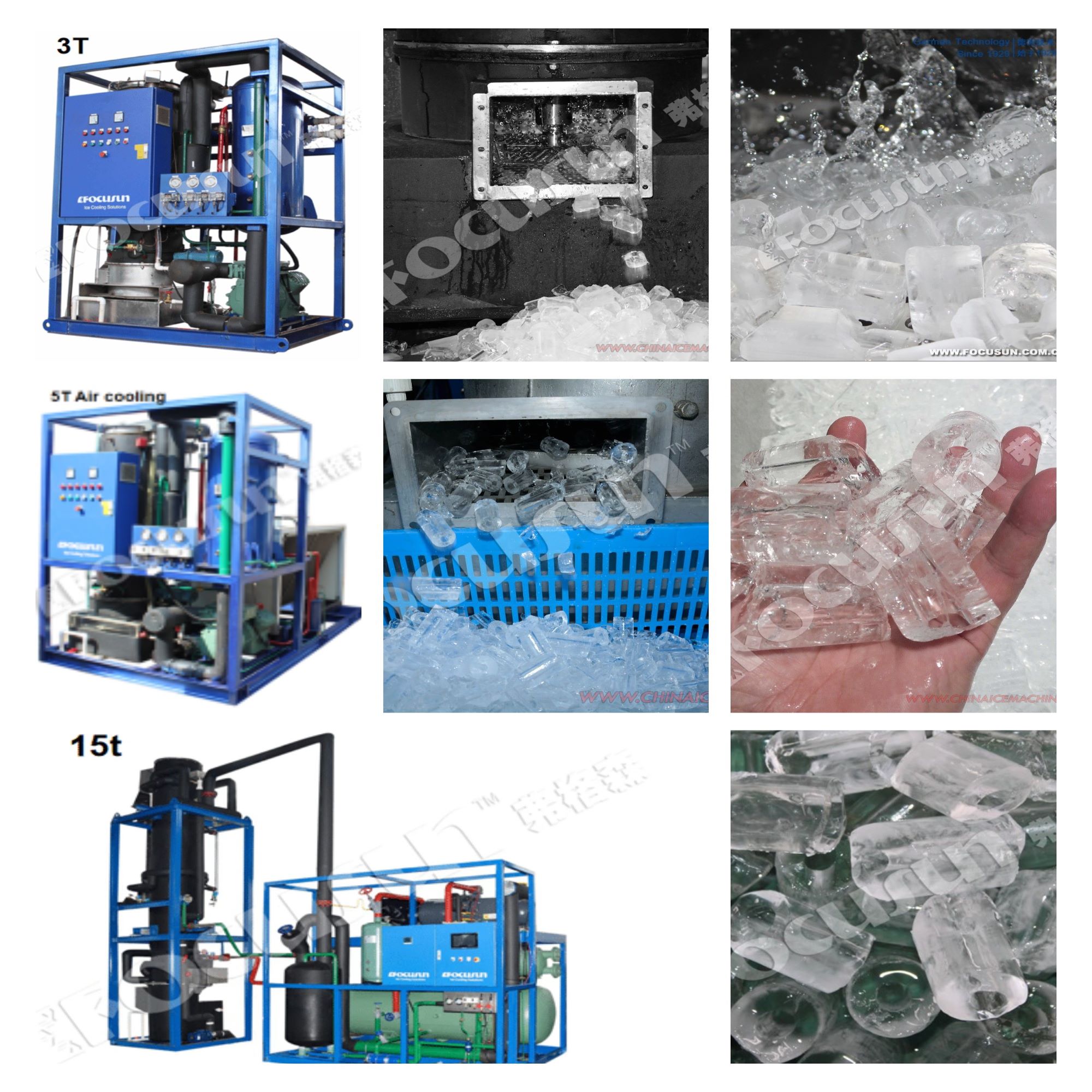 Food Industry Ice Tube Maker Automatic Labor-Saving 21mm/28mm/34mm Ice Size 220v-440v