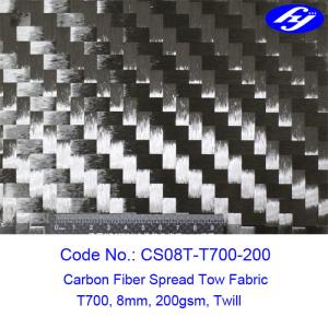 China Twill Weave 12K Toray Spread Tow Carbon Fiber Fabric wholesale