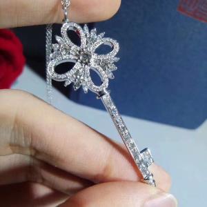 China jewelry Korea design long chain sweater necklace crystal pearl key fashion necklace 100 1 wholesale