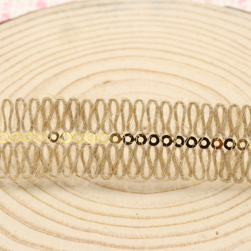 Garment Decoration Jute Rope Ribbon Gift Packing Wired Burlap Ribbon