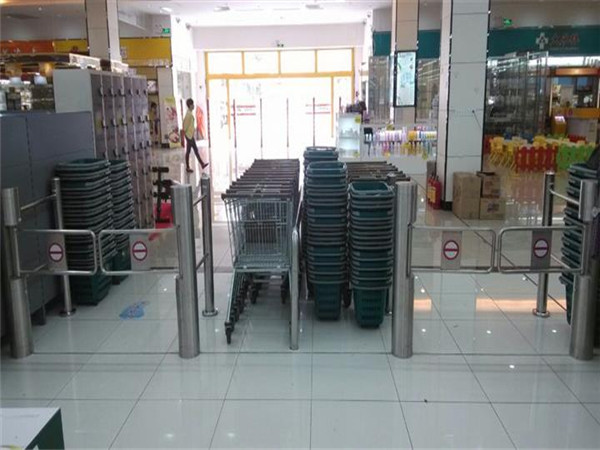 Metro Station Entrance / Exit Control Pedestrian Swing Barrier With Control Board