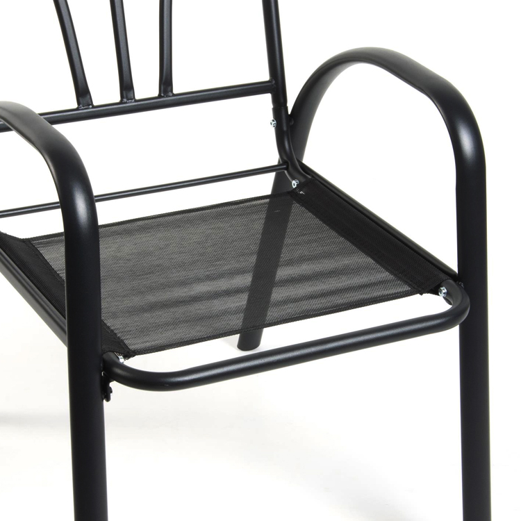 Leisure Outdoor Furniture Removable Stackable Folding Iron Metal Chair with Arm