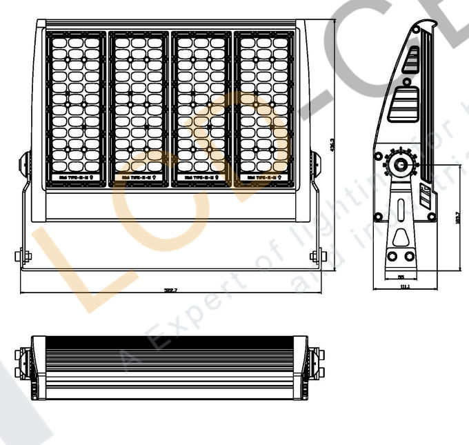 Asymmetric Forward 40 degree Marine LED Flood lights LED 400W 7 years warranty 2