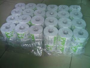 China White 36 Rolls Packing Toilet Tissue Paper Roll , Recycle Tissue wholesale