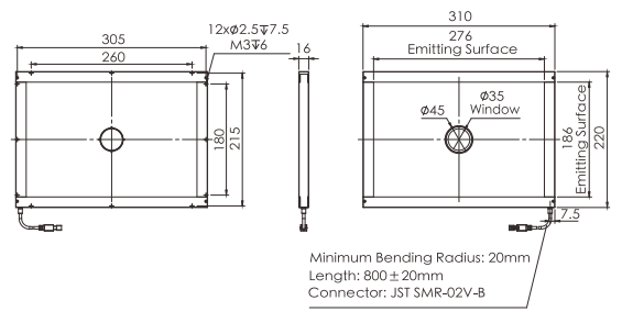 310mm Length RGBW 1 Channel Machine Vision Backlight For OCR