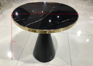 China Gold Plated 70cm Stainless Steel Glass Coffee Table wholesale