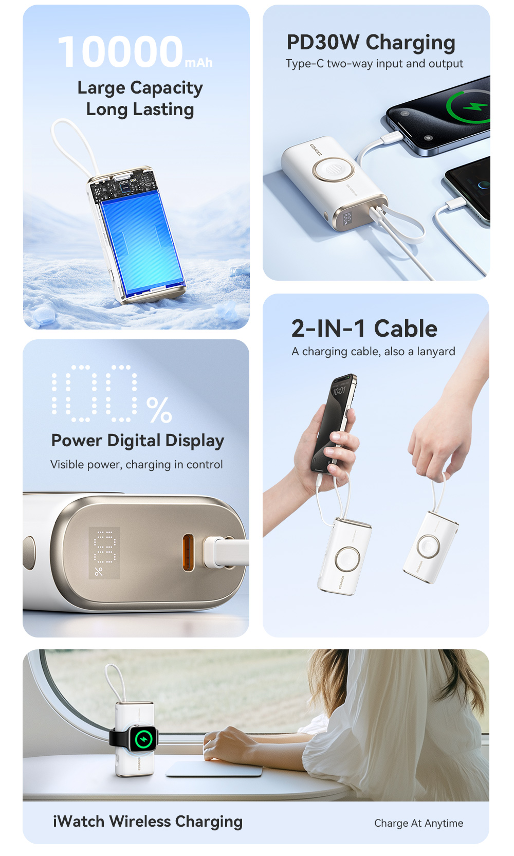 ESSAGER ES-D018 Series Portable Battery Power Bank 10000 Mah