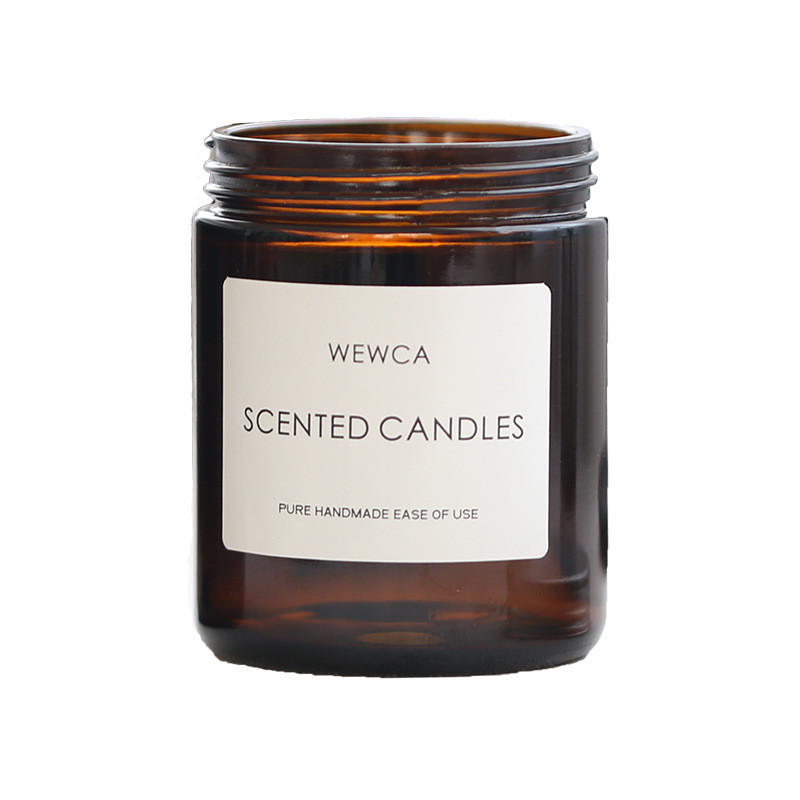 Custom Label 250ml Amber Transparent Glass Jars Candle ODM Airtight Lids Odorless
