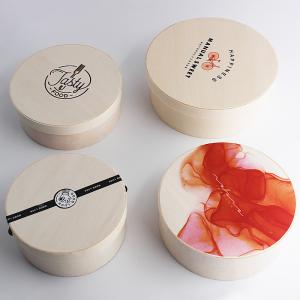 China Brie Cheese Round Food Delivery Packaging 110mm To 165mm Poplar Wood Veneer wholesale