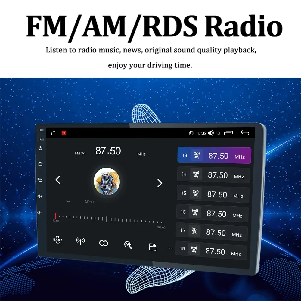 Android OS Universal 9/10/12/13 Inch Car DVD Player with Touch Screen and Navigation