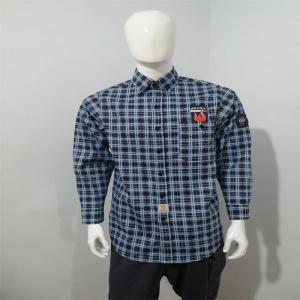 China Cotton FRC FR Plaid Shirt 6.5oz For Working Safety HRC2 Arc Rated wholesale