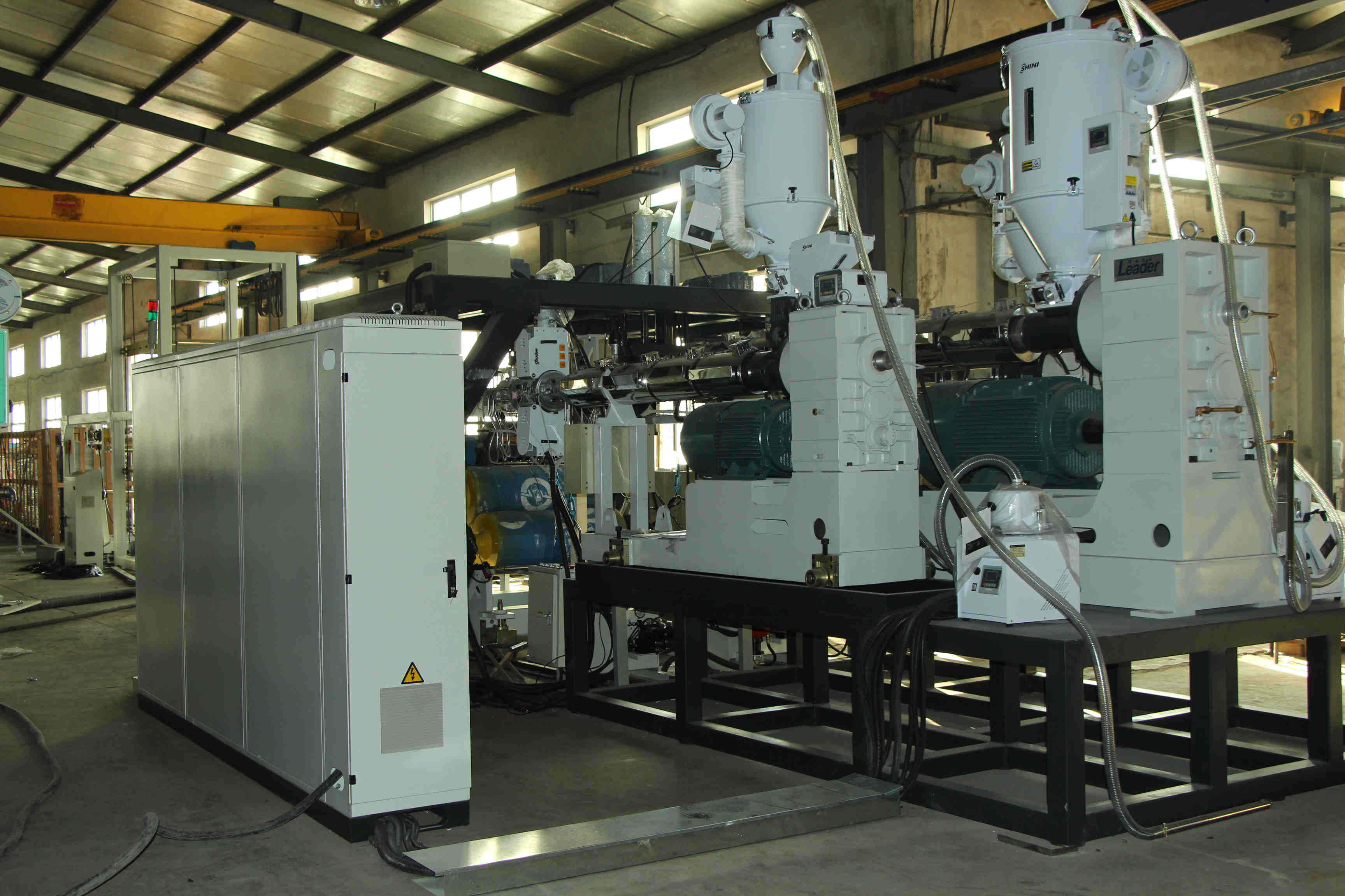 Conical Twin Screw Rigid PVC Sheet / Plate Production Line Sanwich Panel Packaging
