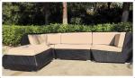 Terrace Furniture Seat Lounge Outdoor Black Rattan Wicker Sofa Luxury Garden