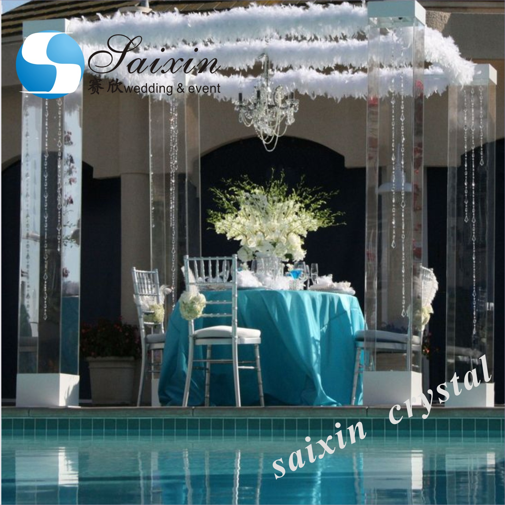 ZT-220H-2 Wedding event decoration gold silver mirror acrylic chuppah mandap