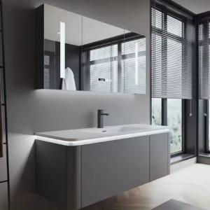 China Custom Wall Mounted Bathroom Cabinet 60 Inch Vanity Single Sink wholesale
