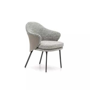 China Leisure Series 80cm Upholstered Dining Room Chairs Modern Grey Fabric wholesale