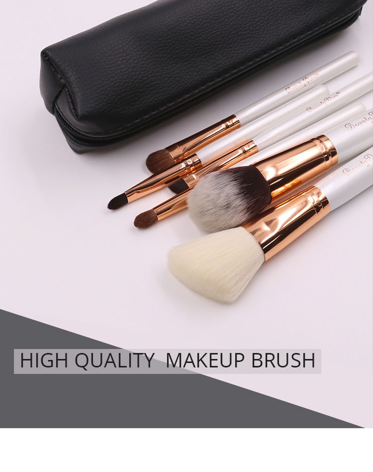 Environmental Protection 6pcs Real Hair Makeup Brush Set Plastic Handle