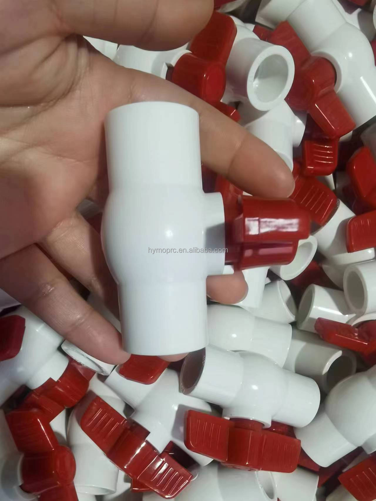 Standard Length 2" PVC Compact Ball Valve for White Plumbing Materials in White Color