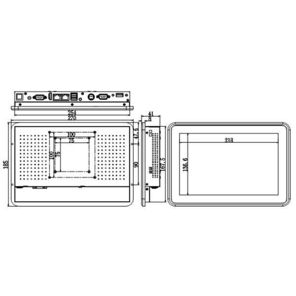 10.1 Inch Industrial Touch Panel PC Capacitive Screen J1900 3805U CPU 2LAN Thin Design