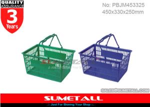 China Personal Hand Held Plastic Shopping Baskets 26L / Small Shopping Hand Baskets wholesale