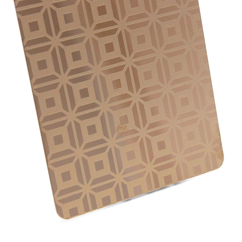 STS 304 stainless steel plates 201 Cold Rolled Mirror Rose Gold Etched 316 SS Sheet For Decoration
