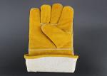 Durable Heat Resistant Welding Gloves , Cow Split Leather Welding Safety Gloves
