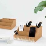 FSC Office Cork Desk Organizer Storage Box Dampproof Impermeable