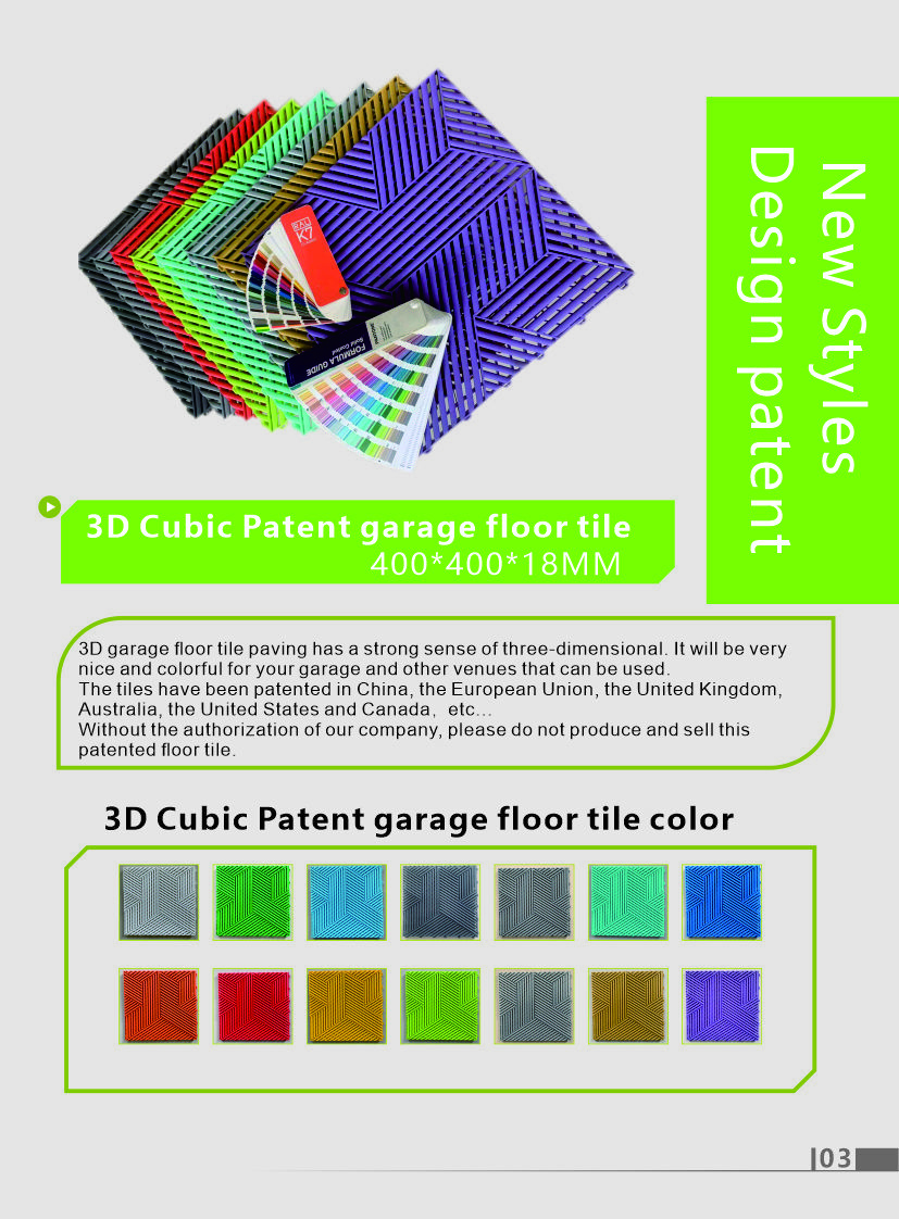 Durable Garage Floor Tile 2500 Lbs Per Square Foot Weight Capacity High Impact Resistance