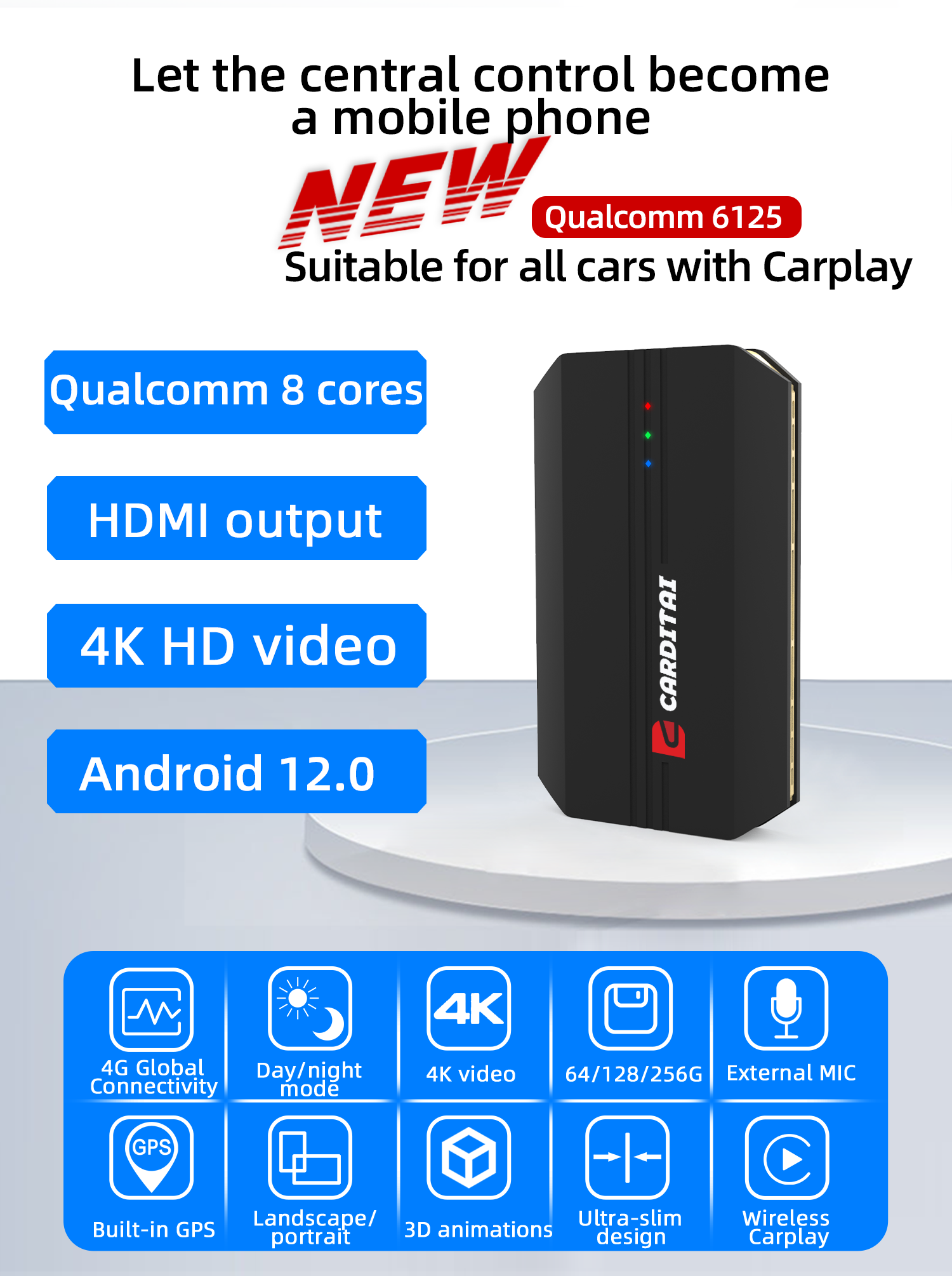 Upgrade Your Car to Wireless CarPlay with Universal Plug and Play Android 12 Media Box