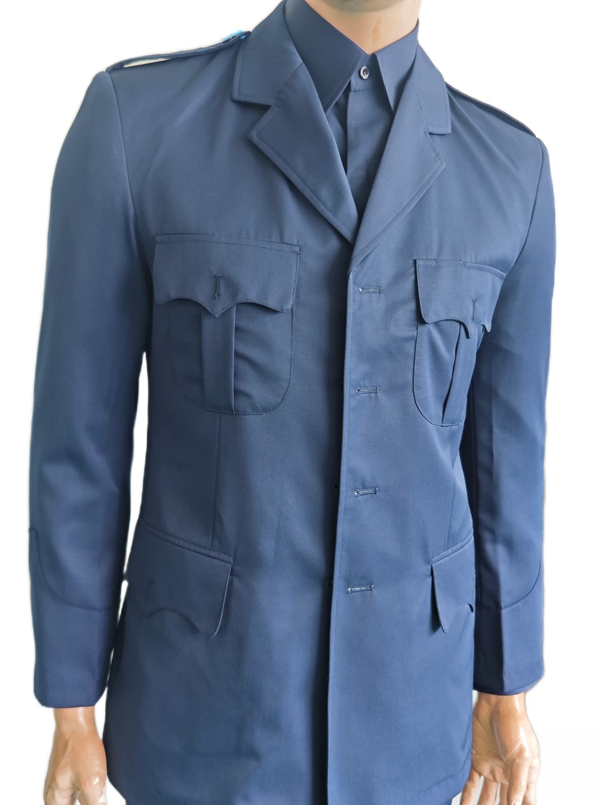 Navy Blue 45% Wool Military Uniform - Winter Long Sleeve Ceremonial Dress