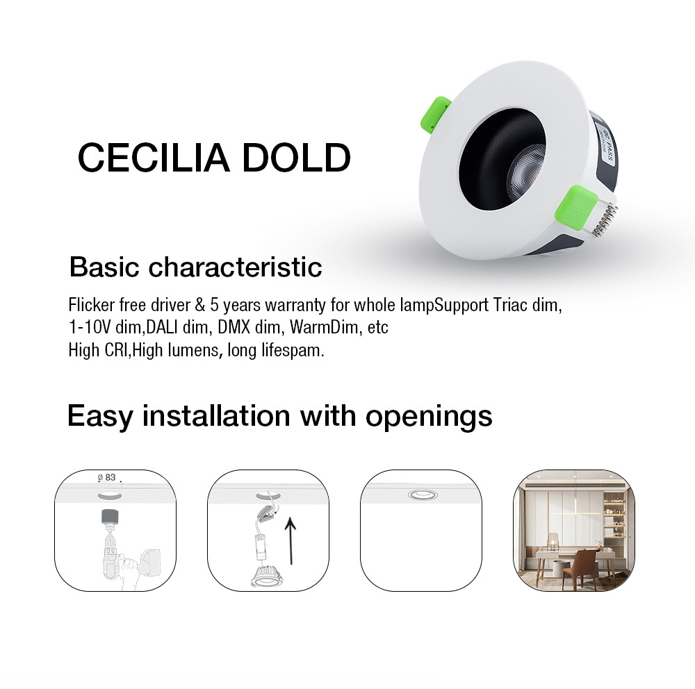 Practical Dim To Warm White Downlights No Flicker 12W Aluminum