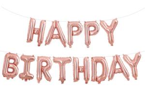 China 16 Inch Rose Gold Foil Letter Balloons For Birthday wholesale