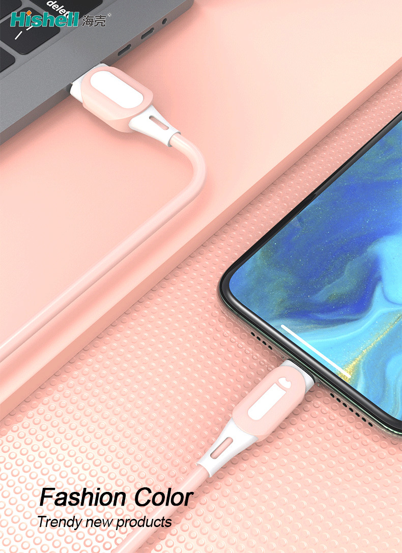 Liquid Silicone Mobile Phone Charger Wire , 2.1A Fast Charging USB Cable Type C