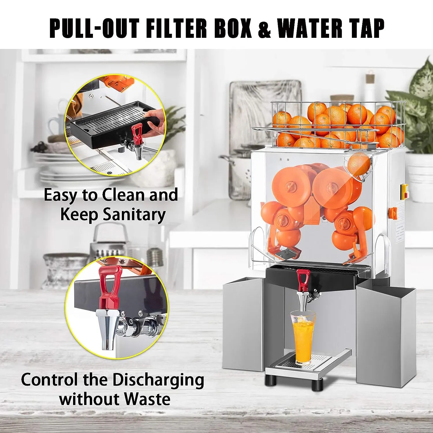 Fresh Orange Juice Machine No Need to Peel Oranges 22-25 Oranges per Minute Free Accessories Included