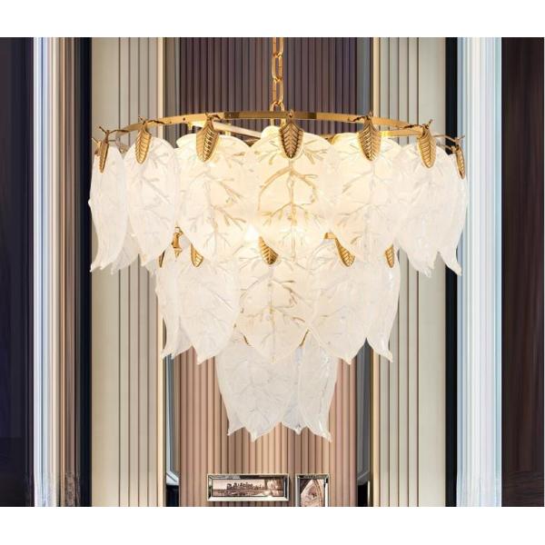 Modern Luxury Crystal Glass Chandelier LED Gold Living Room Bedroom Hanging Lights
