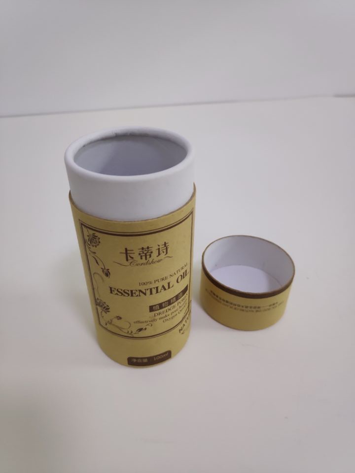 Luxury custom printed logo paper tube cosmetic packaging box for essential oil