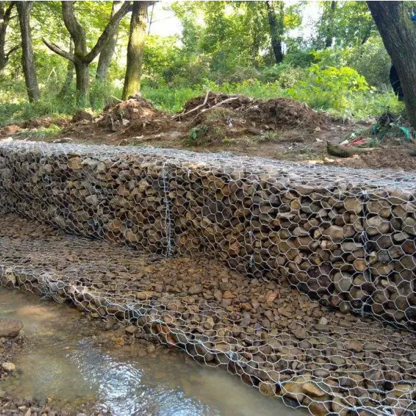 Easy Installation Gabion Basket Retaining Wall with Woven Mesh and 80x100mm Aperture