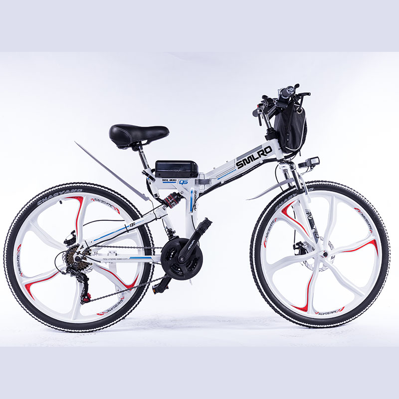 Carbon Steel Electric Snow Bike , Integrated 26 Inch Folding Electric Bike