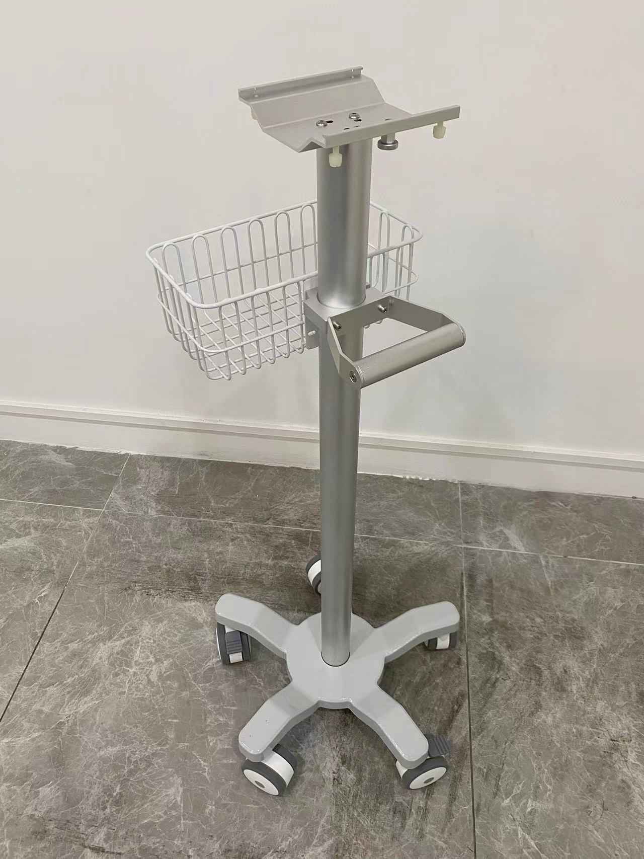 Veterinary Aviation Aluminum Matieral Patient Monitor Trolley With 3 Inch Silent Wheels