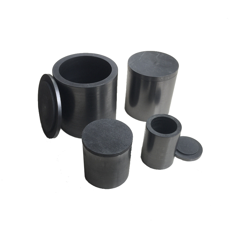 Sales High Temperature Smelting Cylindrical Carbon Crucible with Lid and Fine Structure