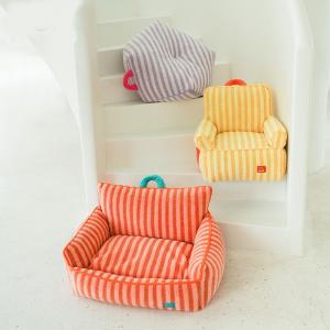 China Autumn Winter Striped Dog Sofa Bed Removable Washable Pet House Soft Cushion on sale