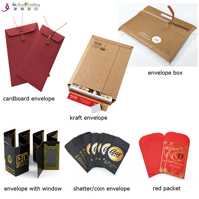 Black Envelope Printing Services Silk - Screen Logo With Button And String