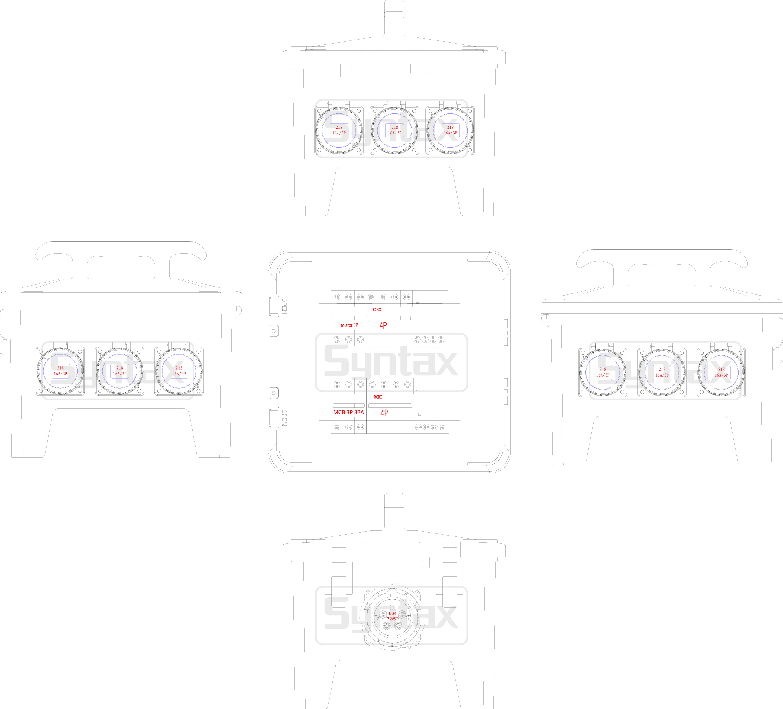 Syntax MP24 32A Portable Rubber Power Distro With RCBOs & MCBs Protection For Macau Project
