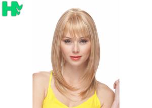 China Machine Made Natural Looking Synthetic Bob Wigs Natural Straight Blond Female Wigs wholesale