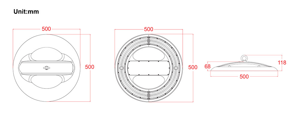 160LM/W 38400lm High Bay LED Lights Industrial 50/60 HZ 240W Wide Beam Angle
