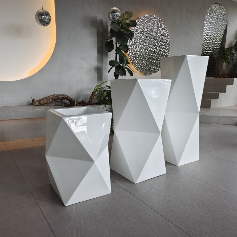 Fiberglass Resin Flower Pot Box Large Size Shopping Flower Planter Box