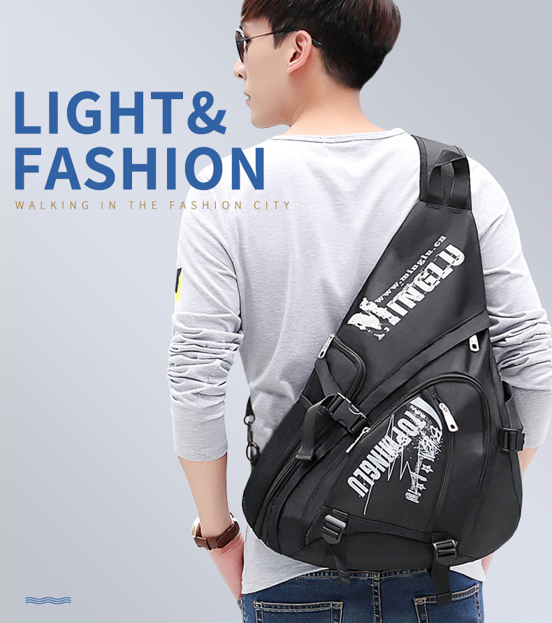 Against Theft Men'S Minimalist Sling Bag Sports Sling Bag Large Capacity