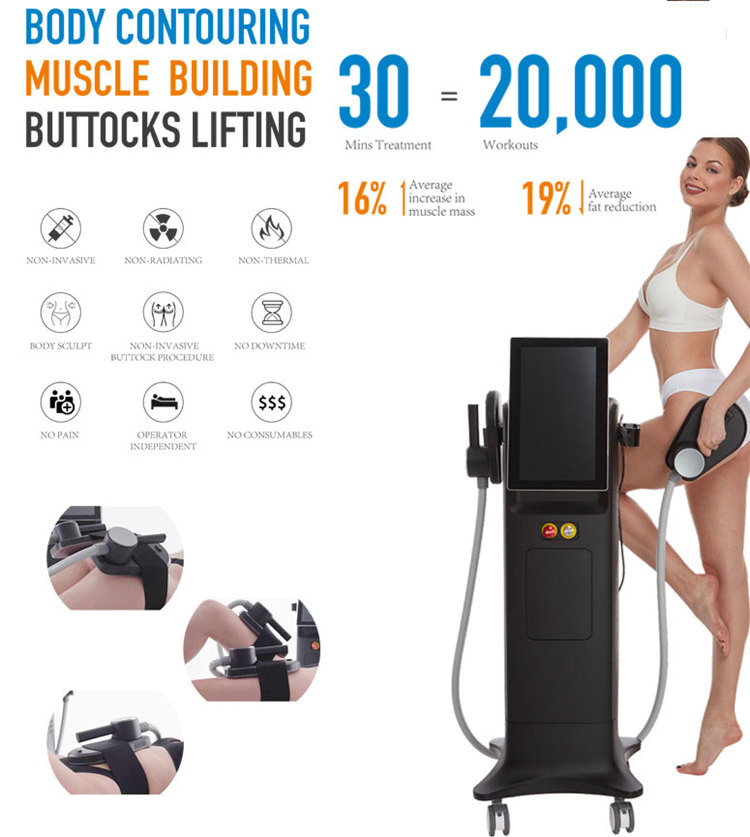 8/13 Tesla Machine Professional HI-EMT Muscle Sculpting Machine With 2 / 4 Handles