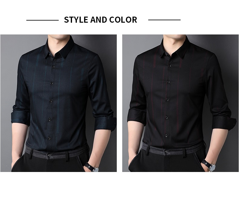 DRESS SHIRTS Custom Formal Shirt For Men Polyester Cotton Long-Sleeved Slim Casual Shirt
